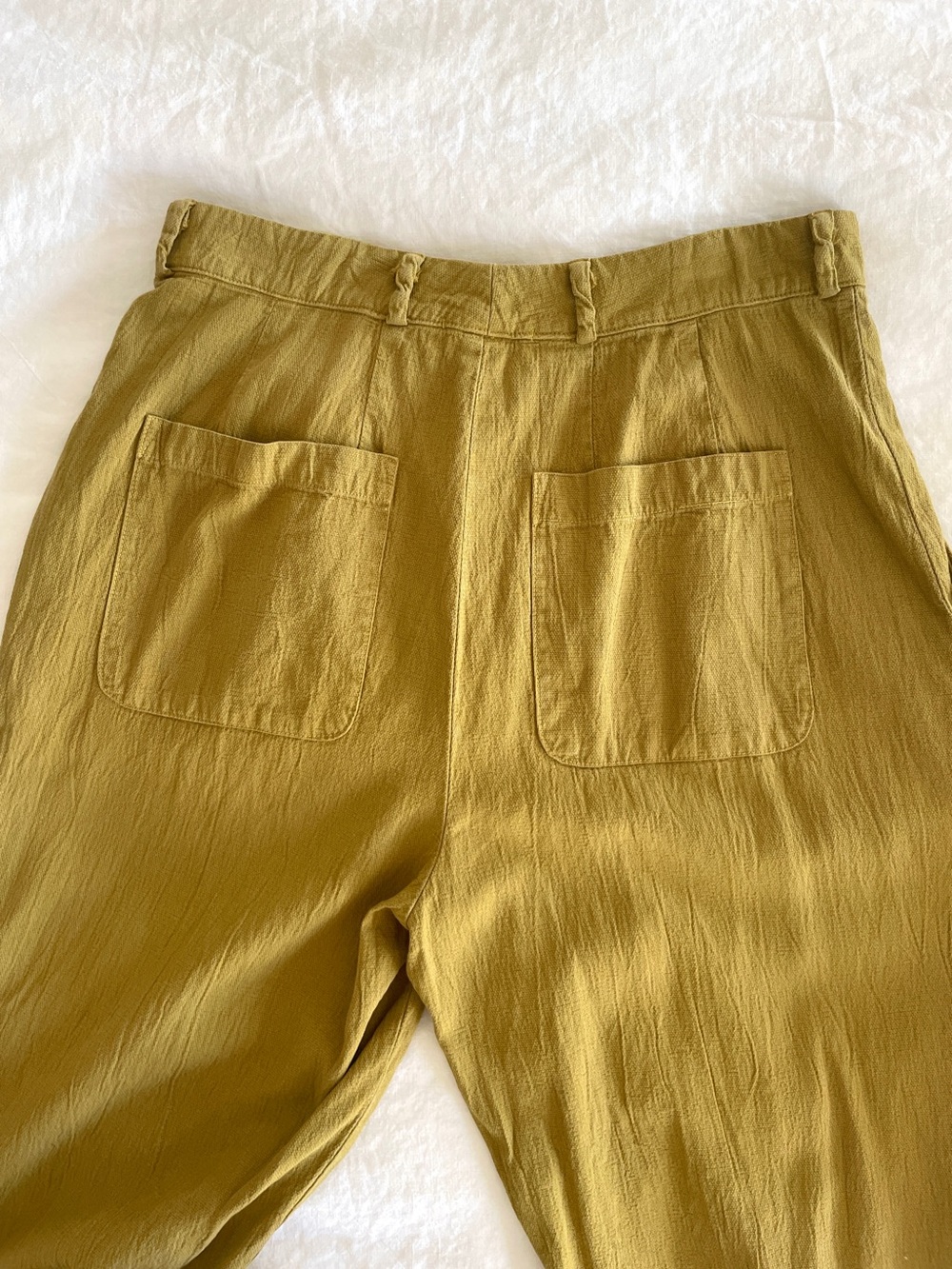 Lacausa Relaxed Wide Leg Trouser Pant Crop Size 6 - Mustard - Picture 4 of 15